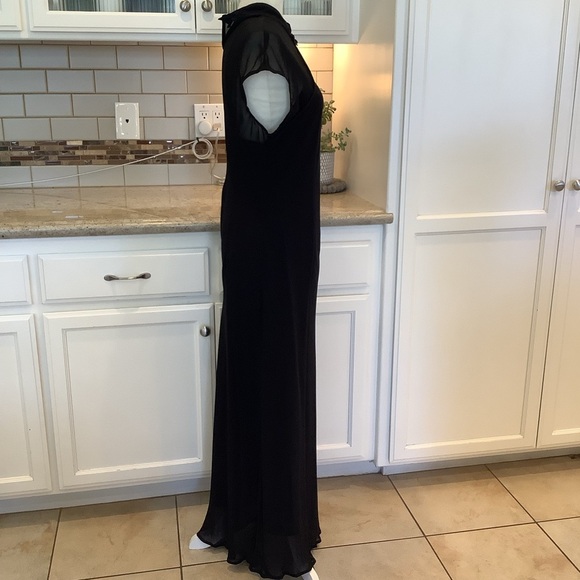 Donna Ricco Black Cap Sleeve Gown NWOT Size 14 Cocktail - Picture 4 of 10